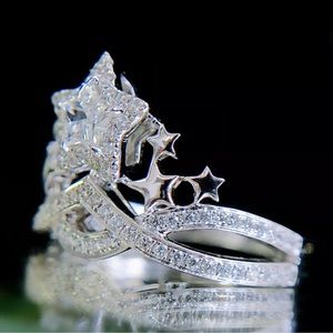 Elegant 925 Silver Rings Cubic Zirconia Women Wedding Jewelry Gifts